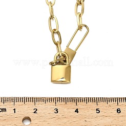 304 Stainless Steel Lock Pendant Paperclip Chain Necklaces for Women Men&nbsp;LS-NJEW-Q028-07G