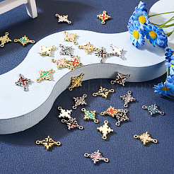 48Pcs 12 Styles Rack Plating Alloy Enamel Connector Charms&nbsp;FIND-TA0002-85