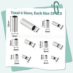 120Pcs 6 Style 304 Stainless Steel Tube Beads&nbsp;STAS-UN0049-30