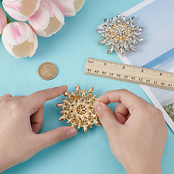 2Pcs Flower Alloy Brooches&nbsp;JEWB-FG0001-31B