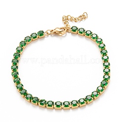 304 Stainless Steel  Rhinestones Link Chain Bracelets&nbsp;STAS-A052-15M