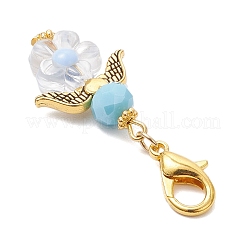 6Pcs Flower Angel Glass & Acrylic Pendant Decorations&nbsp;HJEW-MZ00236
