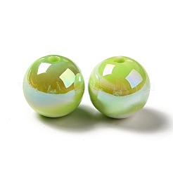 UV Plating Opaque Rainbow Iridescent Acrylic Beads&nbsp;MACR-D063-01A-01