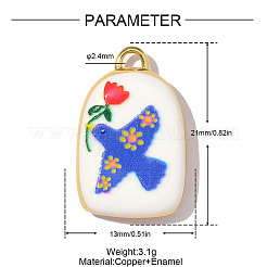 Printed Brass with Enamel Pendants&nbsp;KK-OY001-55G