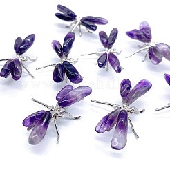 Natural Amethyst Crystal Dragonfly Figurines&nbsp;PW-WG22635-01