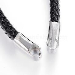 Braided Leather Cord Bracelets&nbsp;BJEW-P099-05B