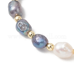 Natural Freshwater Pearl & Non-magnetic Synthetic Hematite Beaded Stretch Bracelets for Women&nbsp;BJEW-JB13552