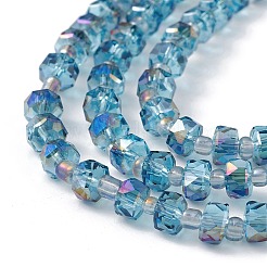 Transparent Electroplate Glass Beads Strands&nbsp;EGLA-F153-HR02