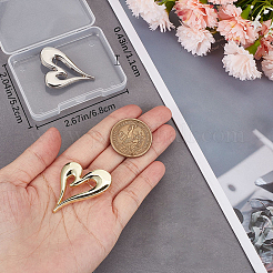 2Pcs 2 Colors Alloy Heart Brooch Pin&nbsp;JEWB-CP0001-61