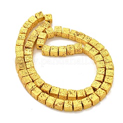 Electroplated Natural Lava Rock Beads Strands&nbsp;G-E602-03-B