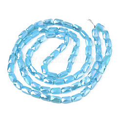 Electroplate Opaque Solid Color Glass Beads Strands&nbsp;EGLA-N002-25-A04