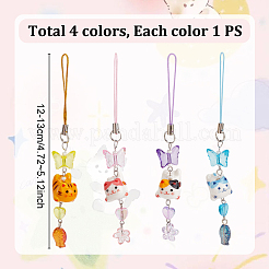 Glass & Porcelain & Acrylic Mobile Straps&nbsp;HJEW-DR00028