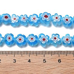 Handmade Millefiori Lampwork Beads Strands&nbsp;LAMP-F035-09K