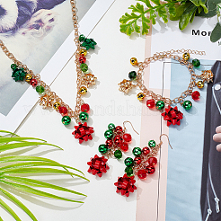 Christmas Star & Bell Alloy Pendant Necklaces & Charm Bracelets & Dangle Earrings&nbsp;SJEW-AN0001-15