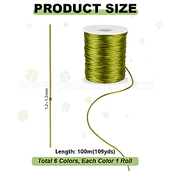 6 Rolls 6 Colors Round Polyester Thread&nbsp;OCOR-PH0005-99