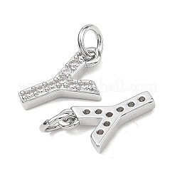 SHEGRACE Brass Micro Pave Clear Cubic Zirconia Pendants&nbsp;XGRQ29097-394P-Y