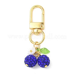Polymer Clay Rhinestone Cherry Pendant Decorations&nbsp;HJEW-JM03269-02