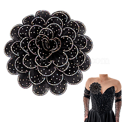 Polyester Flower Brooches&nbsp;JEWB-WH0020-130A