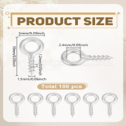 100Pcs Brass Screw Eye Pin Peg Bails&nbsp;KK-LP0004-61