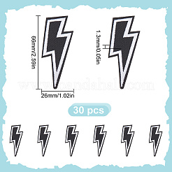 30Pcs Lightning Bolt Polyester Computerized Embroidery Iron on Patches&nbsp;PATC-HY0001-64