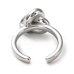 Rack Plating Brass Knot Open Cuff Rings for Women&nbsp;RJEW-Q777-06P