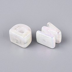 UV Plating Opaque Rainbow Iridescent Acrylic Beads&nbsp;OACR-P010-23B