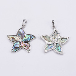 Abalone Shell/Paua Shell Pendants&nbsp;SSHEL-L008-24A
