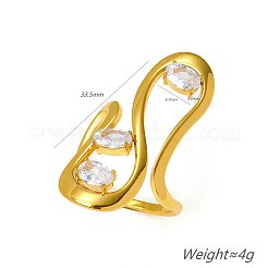 304 Stainless Steel & Cubic Zirconia Finger Rings for Women&nbsp;WG5A6FD-02