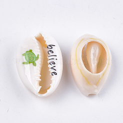 Printed Cowrie Shell Beads&nbsp;SHEL-S276-10E