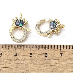Brass Micro Pave Clear Cubic Zirconia Lobster Claw Clasps&nbsp;KK-K385-011G