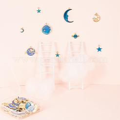80Pcs 10 Style Celestial Alloy Enamel Pendants&nbsp;ENAM-LS0001-30