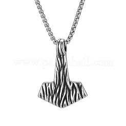 Vintage 304 Stainless Steel Viking Axe Pendant Necklaces for Men&nbsp;WG47AC0-01