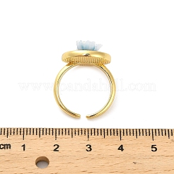 Brass Enamel Cuff Rings&nbsp;RJEW-K291-01G-01