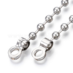 Iron Round Ball Chains with Bead Tips&nbsp;MAK-N034-006B-P