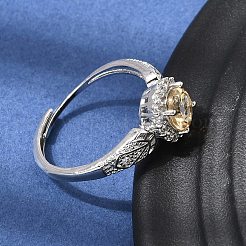 Brass Micro Pave Cubic Zirconia Finger Rings&nbsp;CU-CBA260E-08P