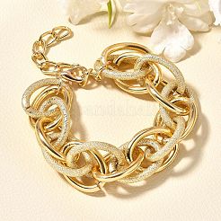 Punk & Hiphop Style Alloy Rolo Chains Link Bracelets for Women Men&nbsp;BJEW-K270-01G