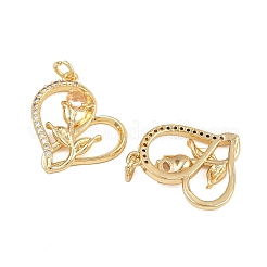 Brass Micro Pave Cubic Zirconia Pendants&nbsp;ZIRC-I367-08G