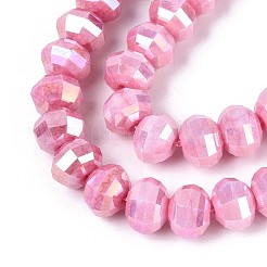 Anti-Tarnish Electroplate Glass Beads Strands&nbsp;GLAA-T025-8mm-19C