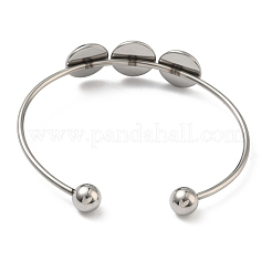 304 Stainless Steel Open Cuff Bangle Makings&nbsp;STAS-K320-01C-P