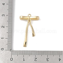 Brass Micro Pave Clear Cubic Zirconia Pendants&nbsp;KK-Z065-02G