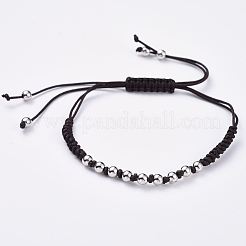 Adjustable Braided Bead Bracelets and Rings Jewelry Sets&nbsp;SJEW-JS01033-03