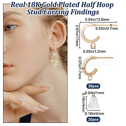 20Pcs Brass Ring Stud Earring Findings&nbsp;KK-BBC0012-80