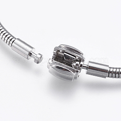Tarnish Resistant 304 Stainless Steel European Style Round Snake Chains Bracelet Making&nbsp;STAS-I097-005C-P