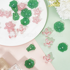 24Pcs 7 Styles Simulation Lotus/Lotus Leaf Acrylic Bead Caps&nbsp;FIND-DR001-42