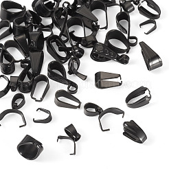 48Pcs 8 Styles 304 Stainless Steel Snap on Bails&nbsp;STAS-TA0003-09