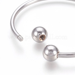 Tarnish Resistant 304 Stainless Steel Cuff Bangles&nbsp;BJEW-F350-01P