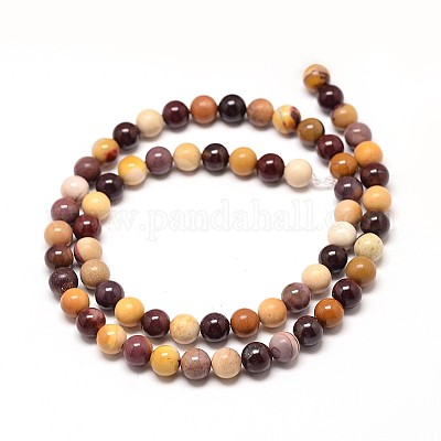 Natural Mookaite Round Bead Strands&nbsp;G-P072-34-8mm-1