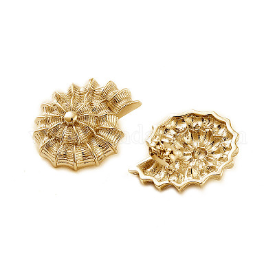 Shell Shape Brass Stud Earrings&nbsp;X-EJEW-Q811-25G-1