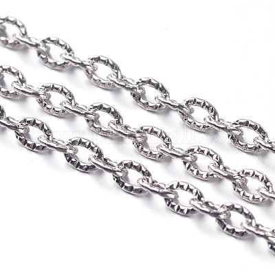 Lead Free & Nickel Free Iron Textured Cable Chains&nbsp;CHT104Y-NF-1