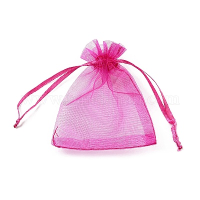 Rectangle Organza Drawstring Bags&nbsp;CON-PW0001-054B-17-1